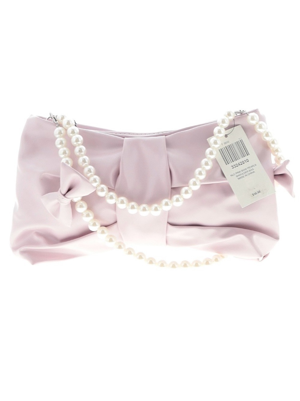 Hot Topic Pink Bow Clutch w/ Pearl Straps